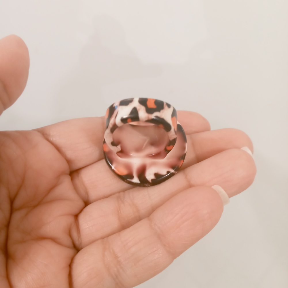 Vintage Leopard Print Statement Ring - image 3